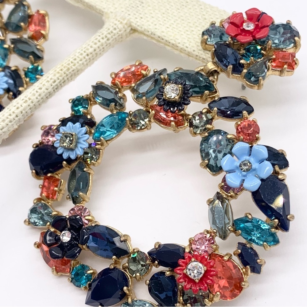 J. Crew Watusi Crystal Wreath Earrings